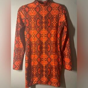 PrettyLittleThing Long Sleeve Mini Cocktail Dress Size 6